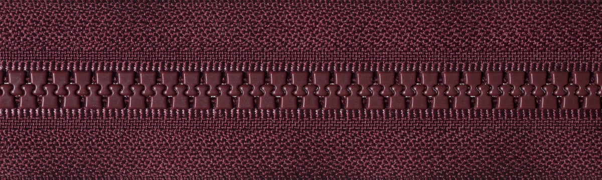 YKK Vislon heavyweight open end zip 51cm in Burgundy