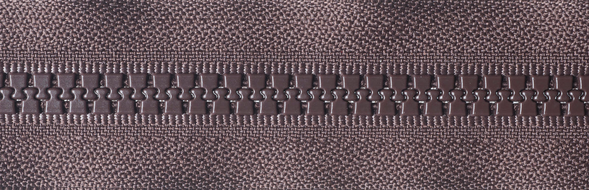 YKK Vislon heavyweight open end zip 61cm in Brown
