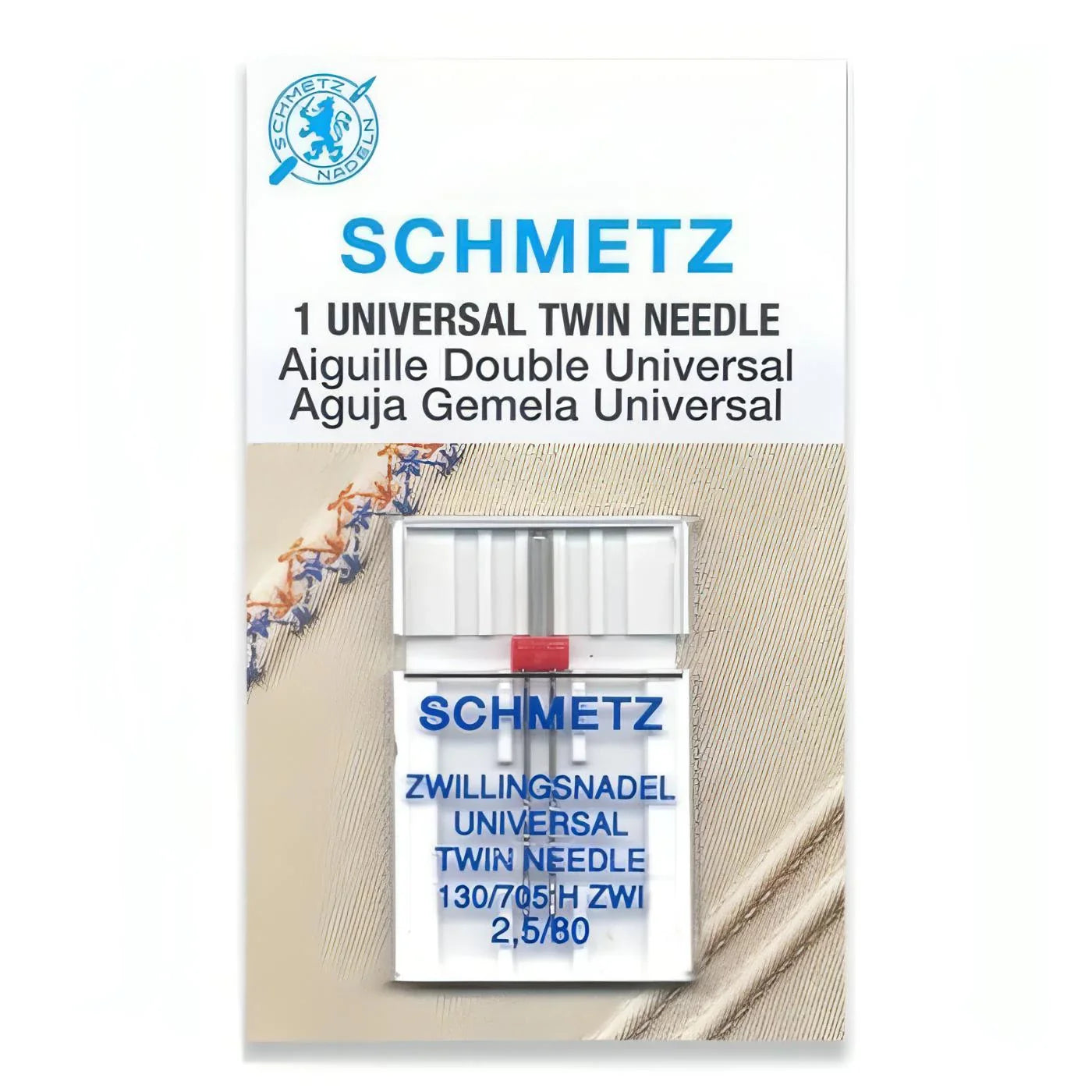 Schmetz Universal Twin Needle size 80, 2.5mm gap