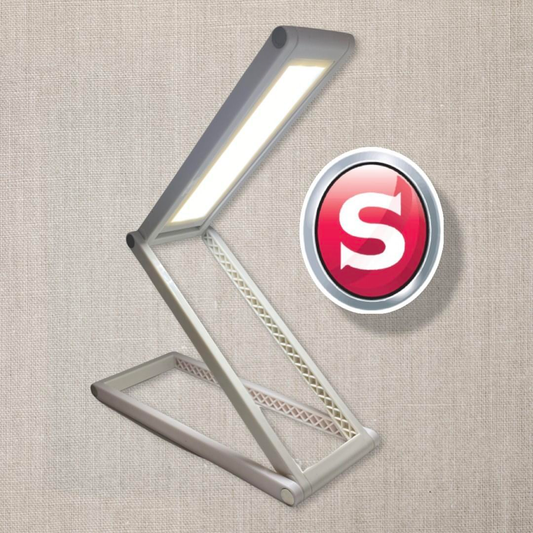 Singer Studio Foldable LED Lamp - Rechargeable, dimmable and Folds flat, Perfect for extra lighting around a sewing machine or for crafting