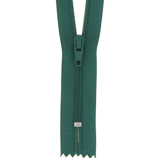 Bottle Green 10cm Milward nylon zip with closed end
