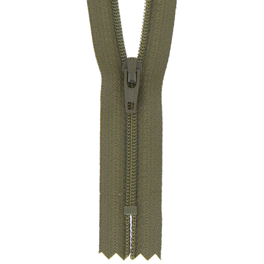 Milward 10cm nylon dress zip in khaki
