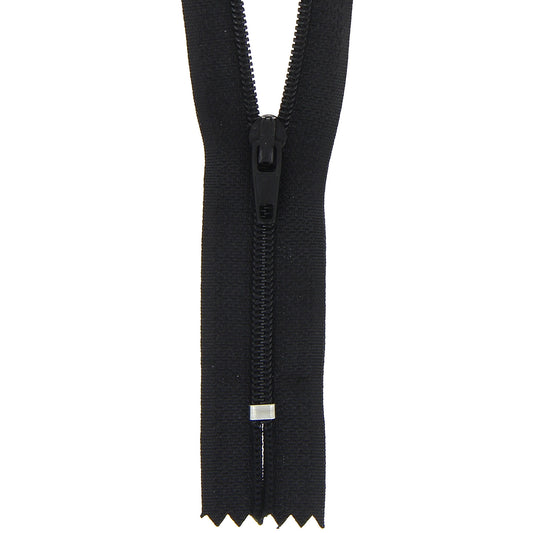 Milward 12cm nylon dress zip in black with Milward label