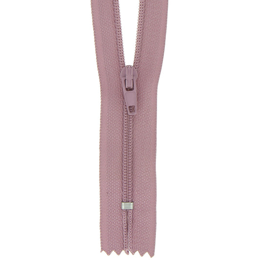Milward dusky pink nylon dress and skirt zip, 35cm