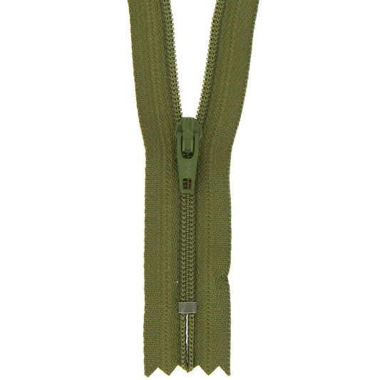 Milward 40cm moss closed-end nylon zip