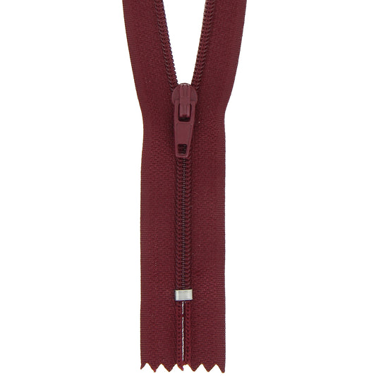 Milward 50cm closed-end nylon zip in wine