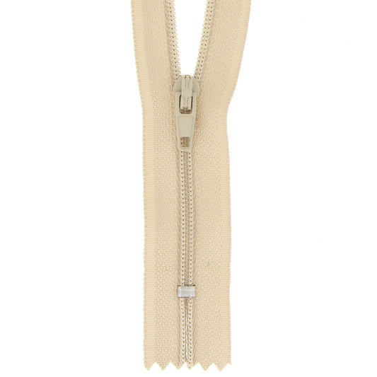 Milward 50cm closed-end nylon zip in beige