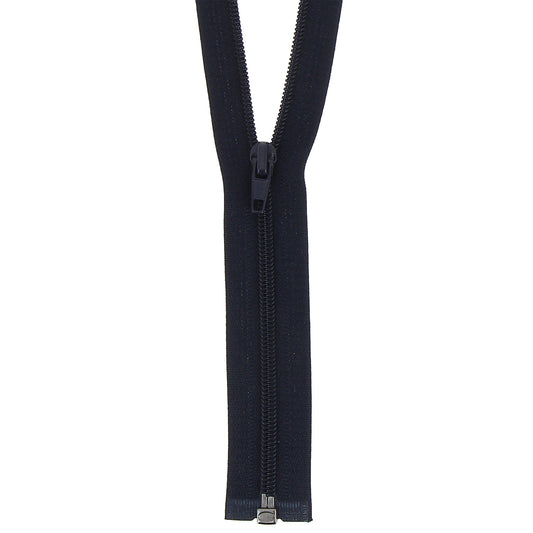Milward dark navy 25cm open-end zip with label