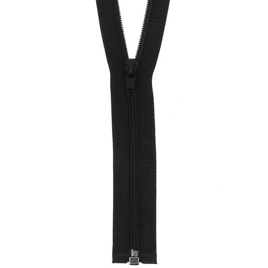 Milward black 25cm open-end zip with label