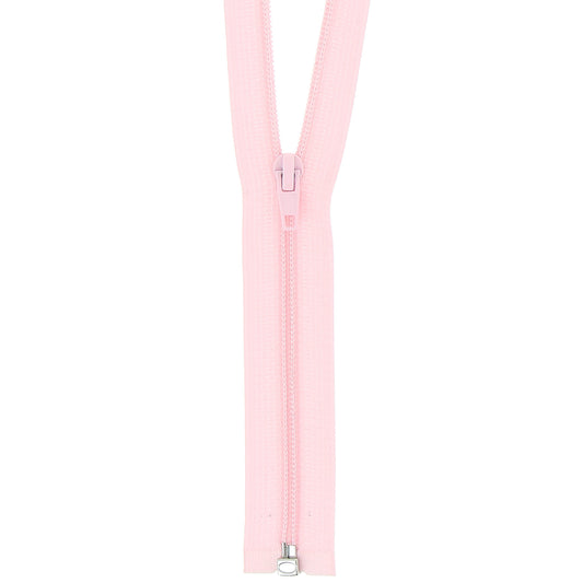 Milward light pink 35cm open-end zip with label