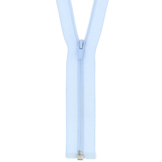 Milward sky blue 35cm open-end zip with label