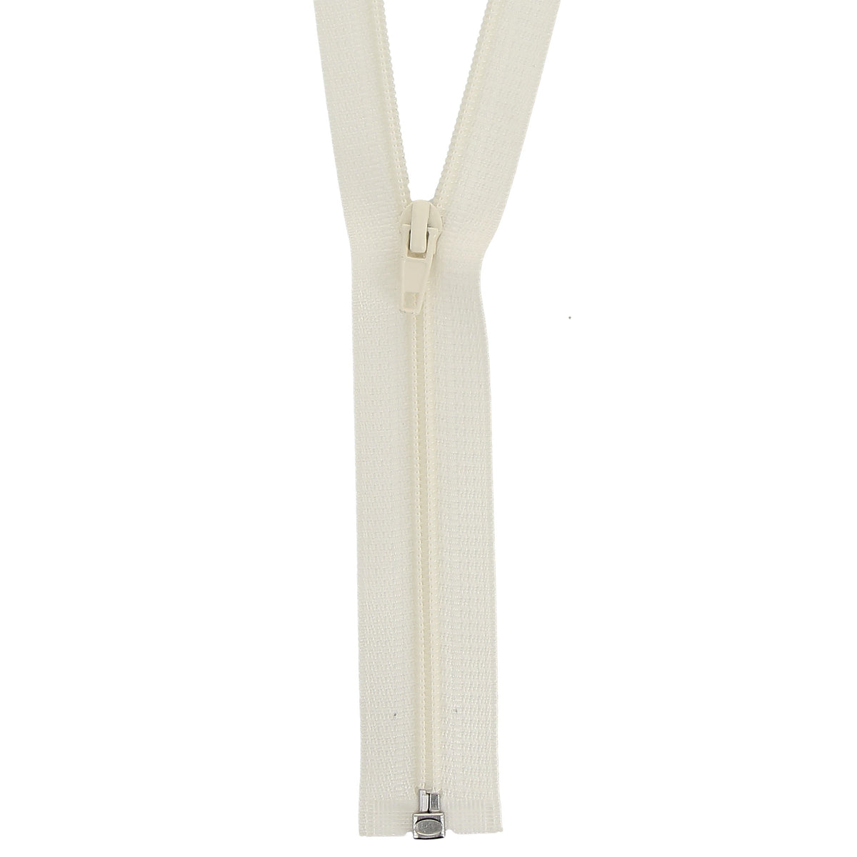 Milward 40cm cream lightweight open-end zip