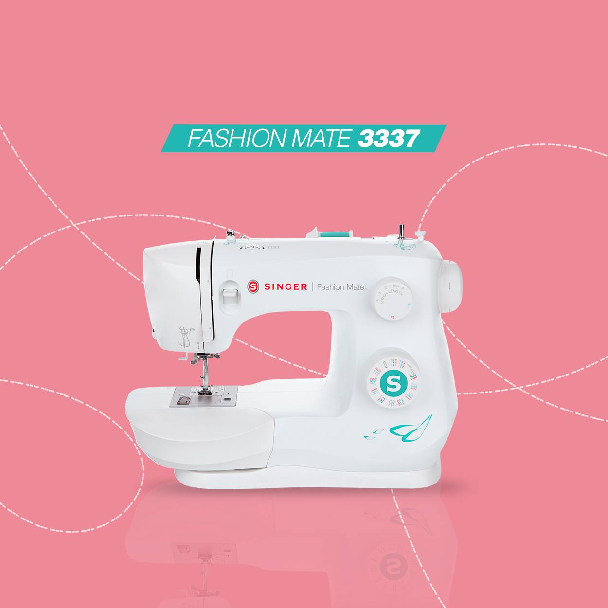 Singer Fashion Mate 3337 Sewing Machine - 1 step buttonhole, latest style drop in bobbin system, great all round machine - New 2025 model