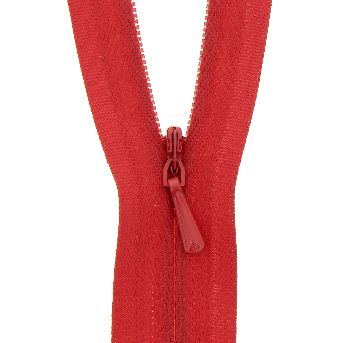 Red Milward concealed closed-end zip, 40cm