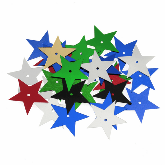 Trimits Large Multi-Coloured Star Sequins - 28mm (Pack of 23)