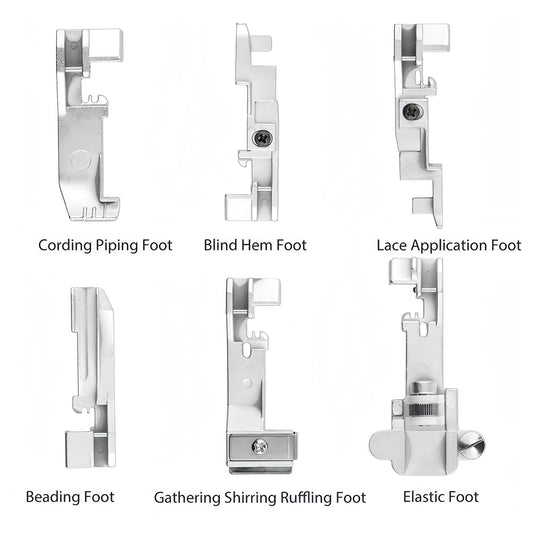 6-Piece Overlocker Foot Set for Singer Machines