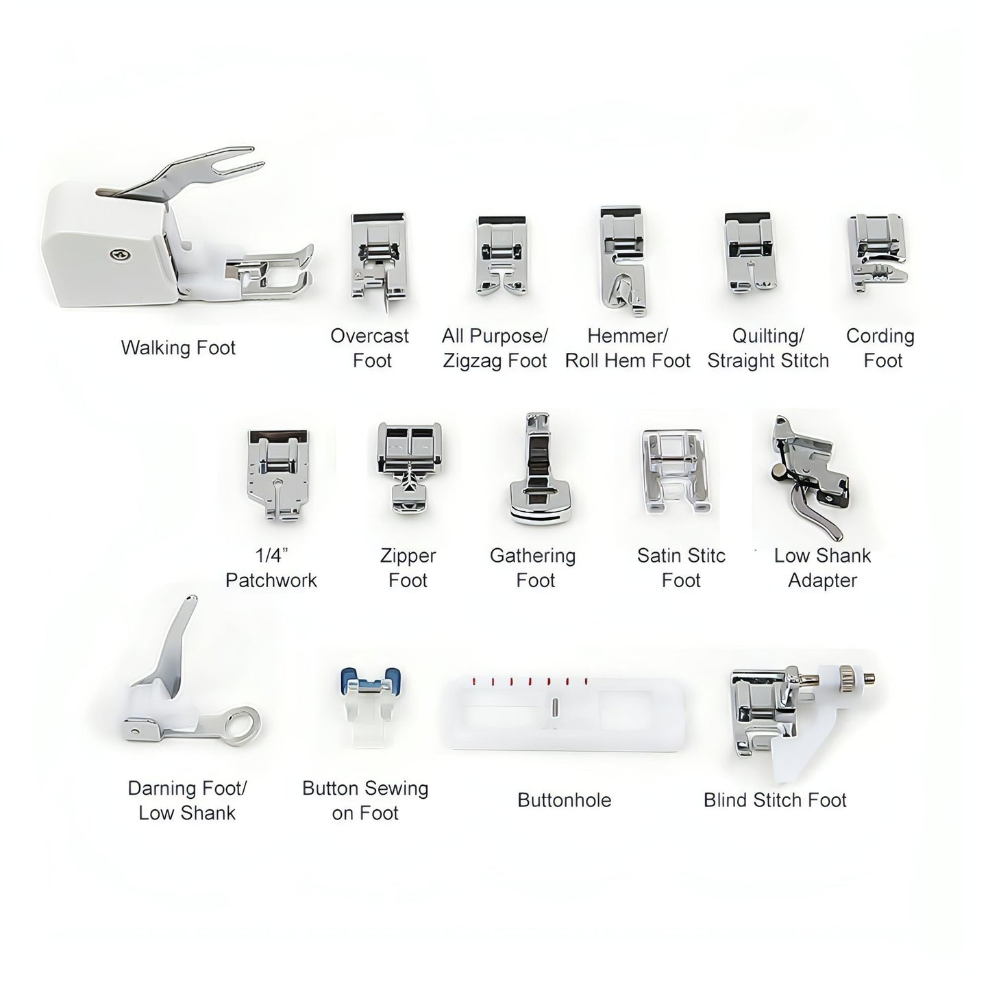 Ultimate 15 piece Ultimate Sewing Foot Accessory Kit including Walking Foot (presser feet)