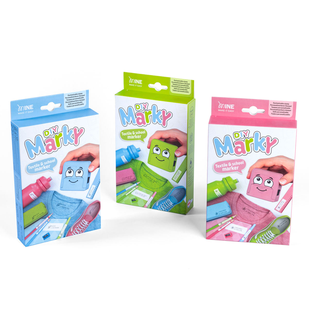 Colop DIY Marky green name stamp kit in its box