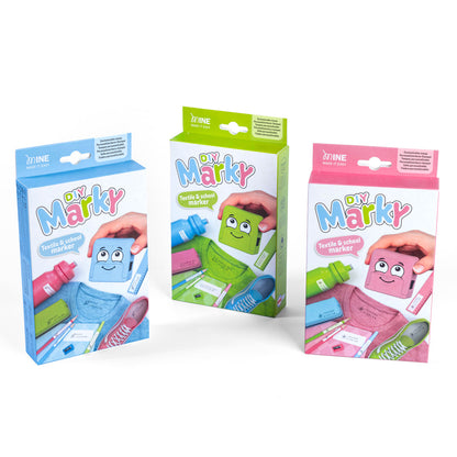 Colop DIY Marky green name stamp kit in its box