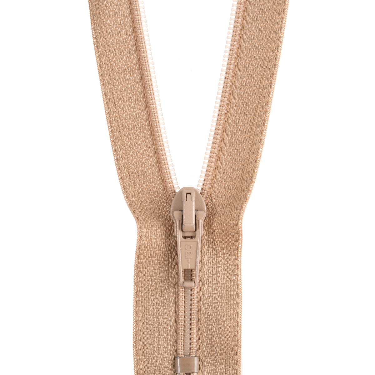 Opti beige closed end polyester zip 60cm