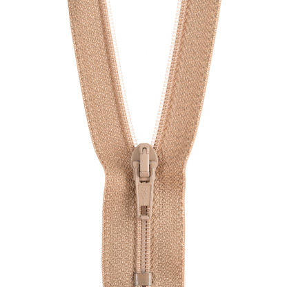 Opti beige closed end polyester zip 60cm