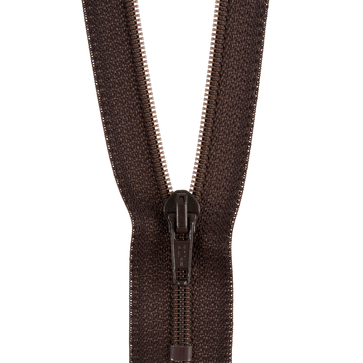 Opti dark brown closed end polyester zip 30cm