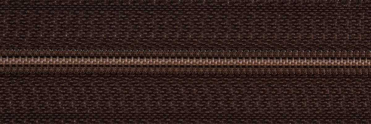 Opti dark brown closed end polyester zip 40cm