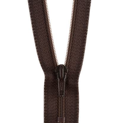 Opti dark brown closed end polyester zip 40cm