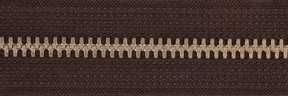 Opti dark brown open end metal zip 50cm