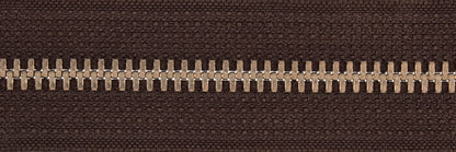 Opti dark brown open end metal zip 50cm