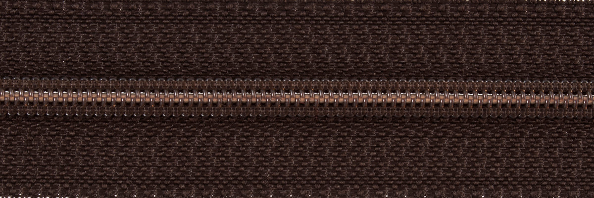 Opti dark brown open end polyester zip 35cm