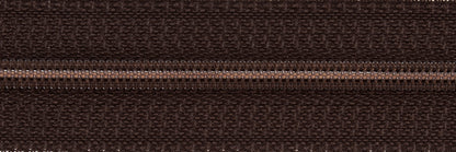 Opti dark brown open end polyester zip 35cm
