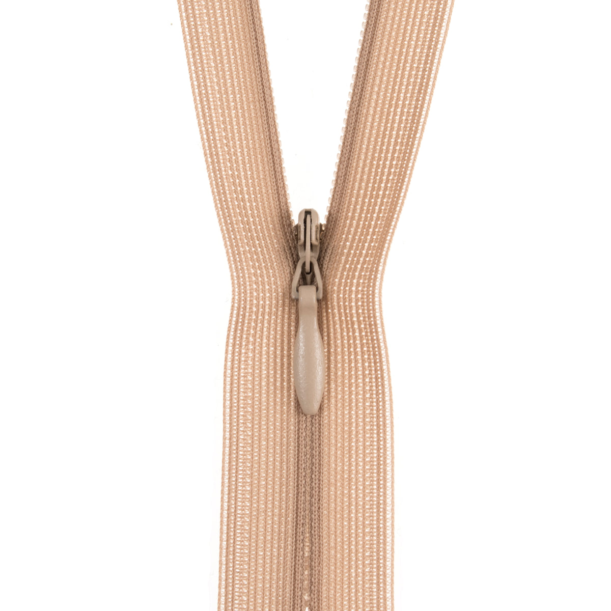 Opti beige concealed polyester zip 60cm