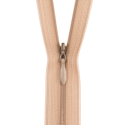 Opti beige concealed polyester zip 60cm