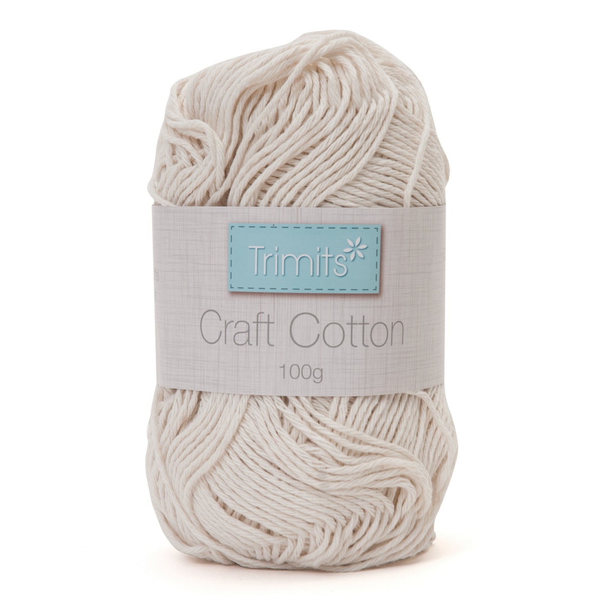 Ball of natural unbleached Trimits cotton craft yarn