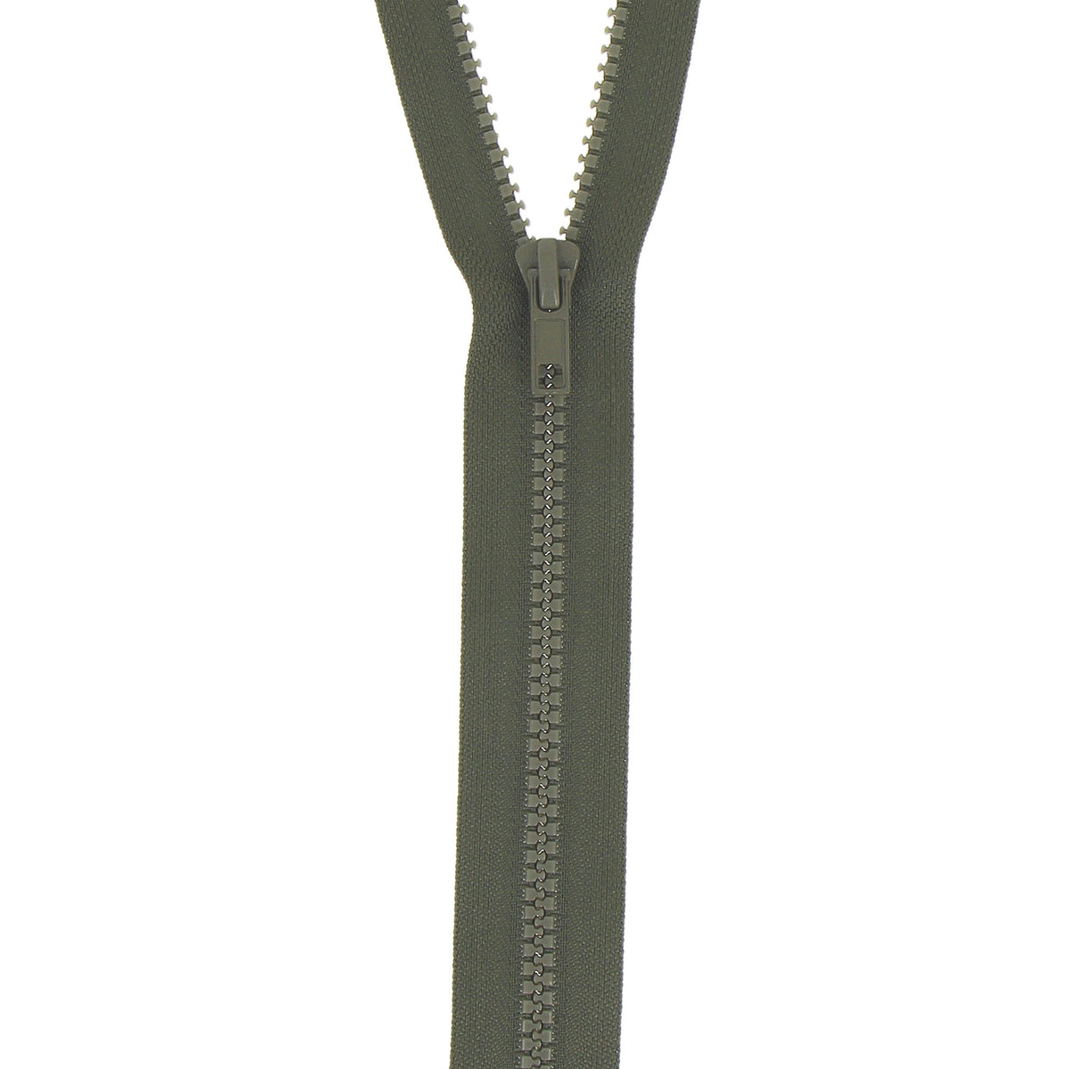 Khaki Milward chunky open end zip, 40cm