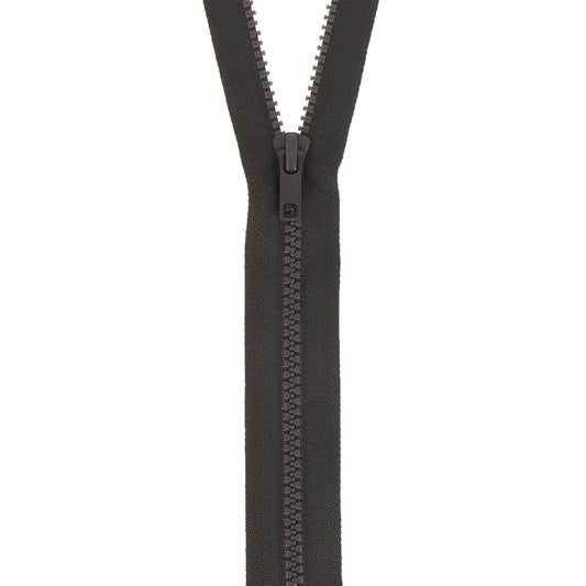 Dark Brown Milward chunky open end zip, 40cm