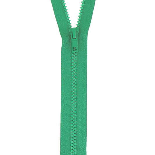 Emerald chunky open-end zip with plastic teeth, 50cm long