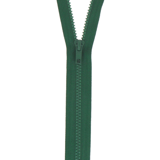 Bottle Green chunky open-end zip with plastic teeth, 50cm long