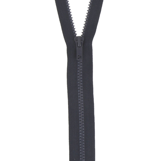 Dark Navy chunky open-end zip with plastic teeth, 50cm long