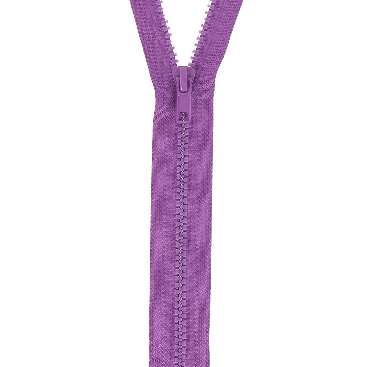 Mauve chunky open-end zip with plastic teeth, 60cm long