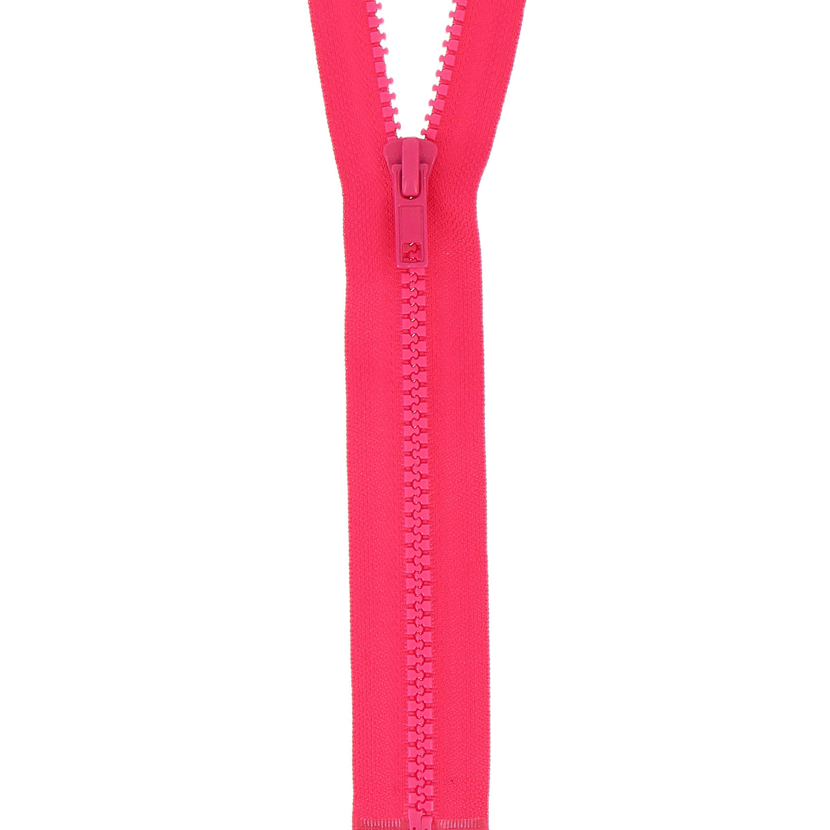 Shocking Pink chunky open end zip with plastic teeth, 75cm