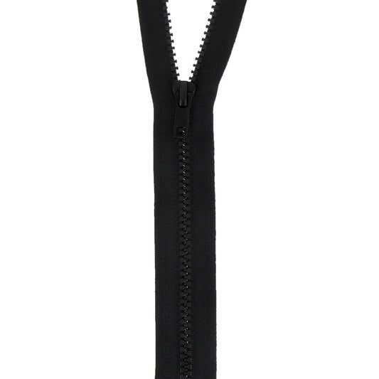 Black Milward chunky open-end zip with plastic teeth