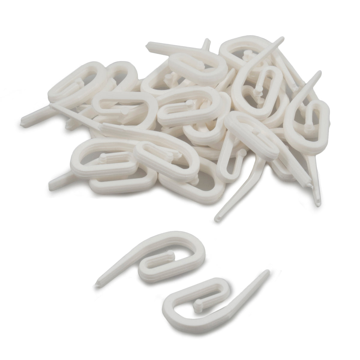 Pack of white Milward standard curtain hooks