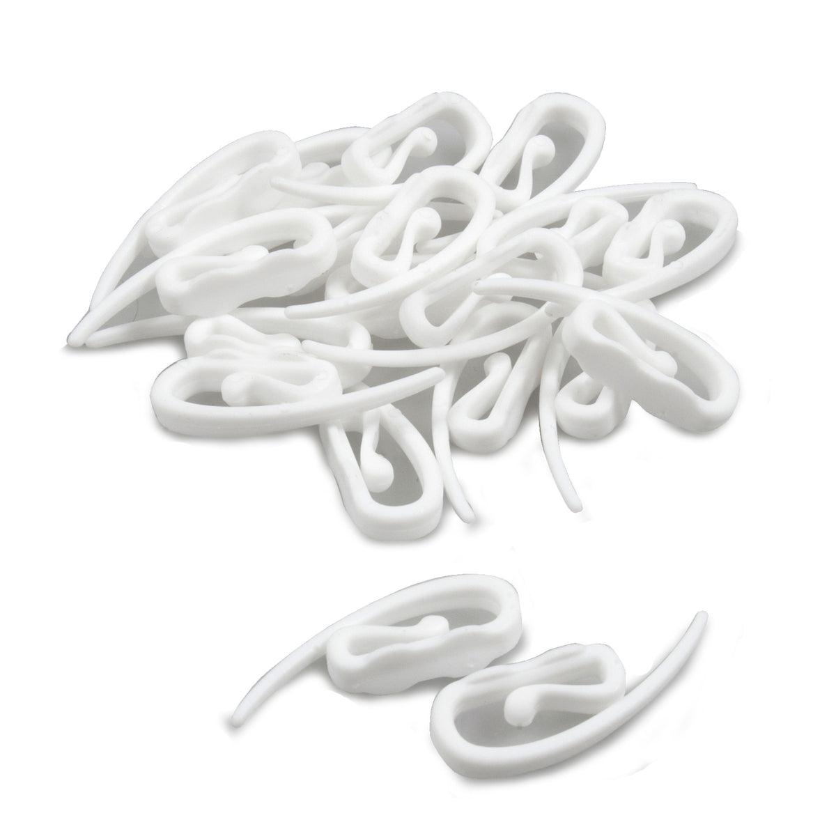 Pack of white Milward premium curtain hooks