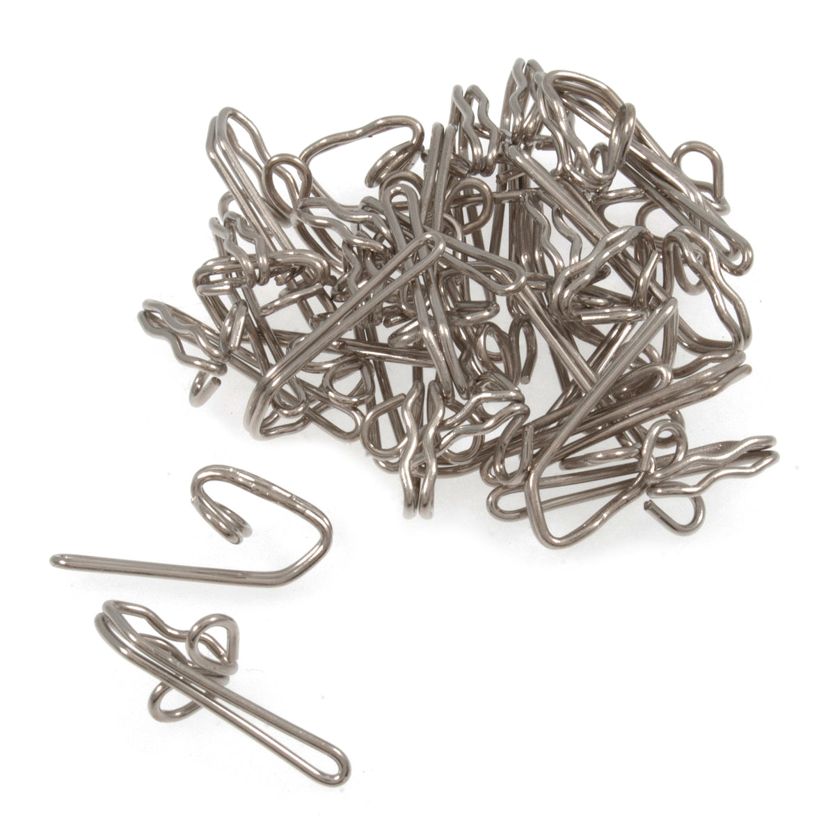 Pack of silver Milward steel curtain hooks