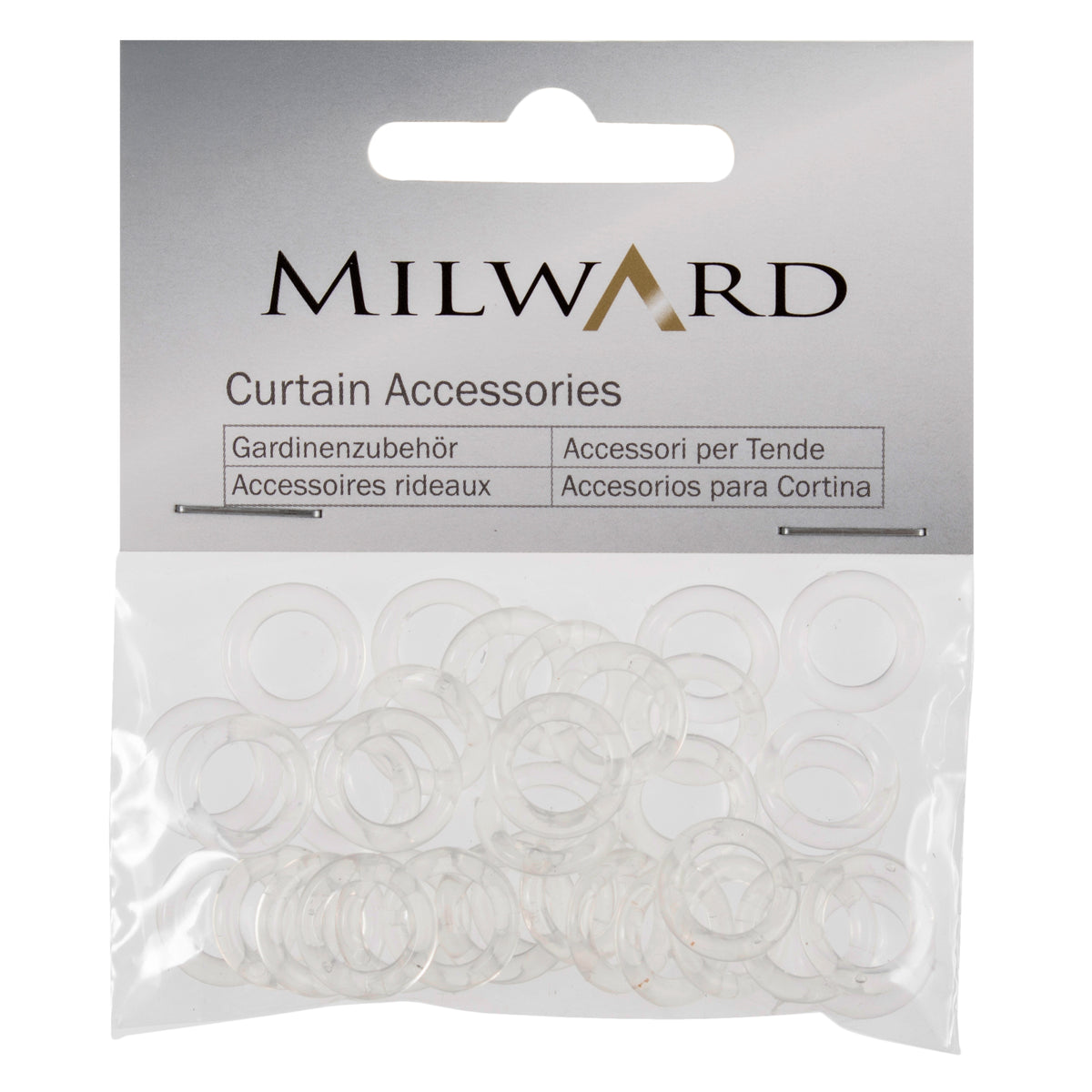 Pack of clear 13mm Milward blind rings