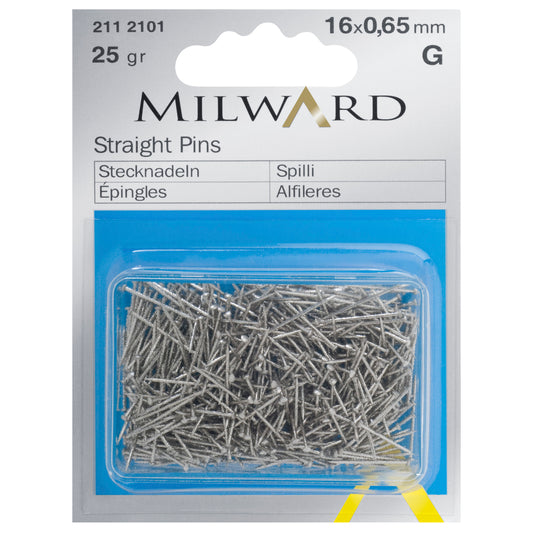 Box of short silver pins 16mm