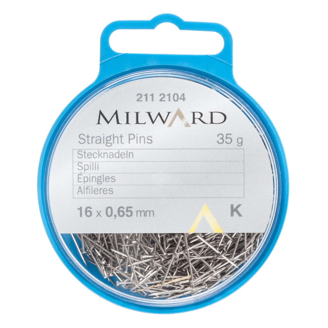 Box of short silver pins 16mm