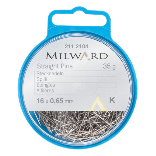 Box of short silver pins 16mm